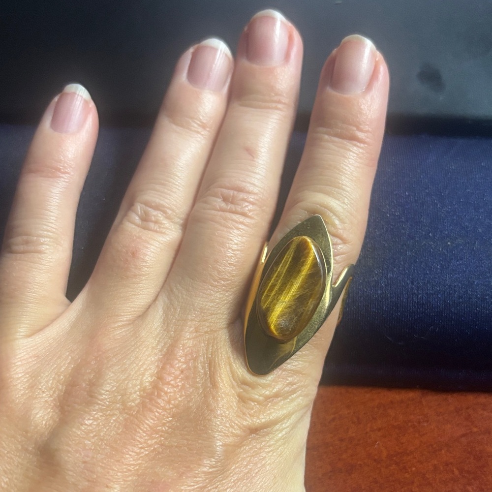 Gold Tiger's Eye Statement Ring